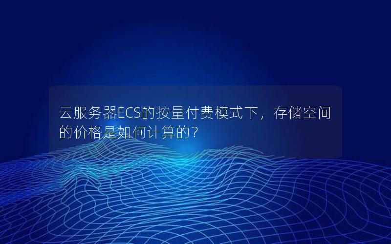 云服务器ECS的按量付费模式下，存储空间的价格是如何计算的？