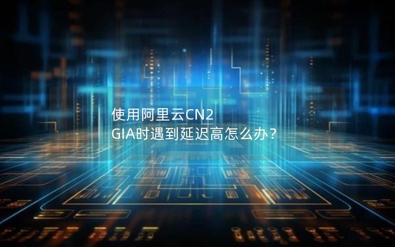 使用阿里云CN2 GIA时遇到延迟高怎么办？