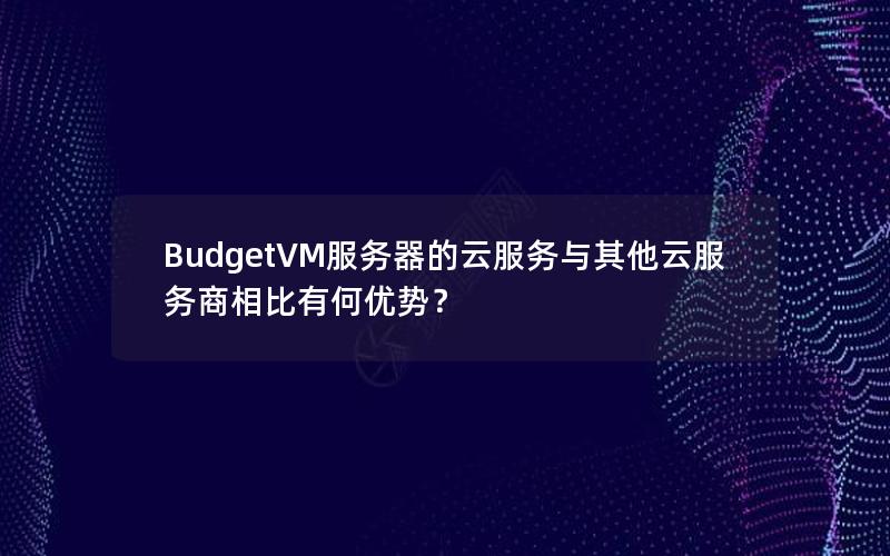 BudgetVM服务器的云服务与其他云服务商相比有何优势？