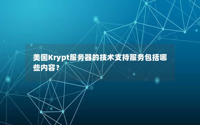 美国Krypt服务器的技术支持服务包括哪些内容？