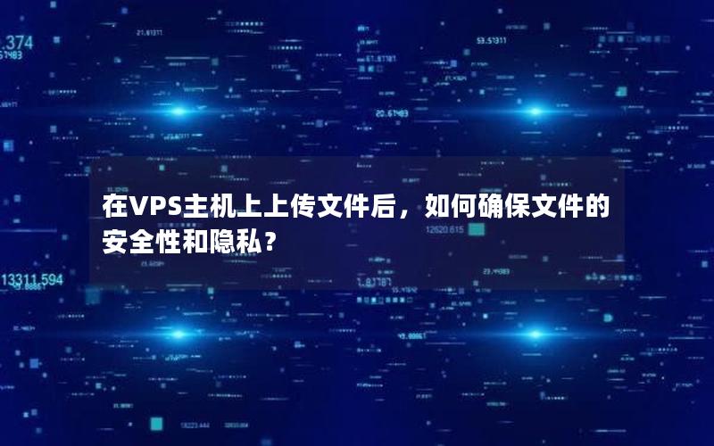 在VPS主机上上传文件后，如何确保文件的安全性和隐私？