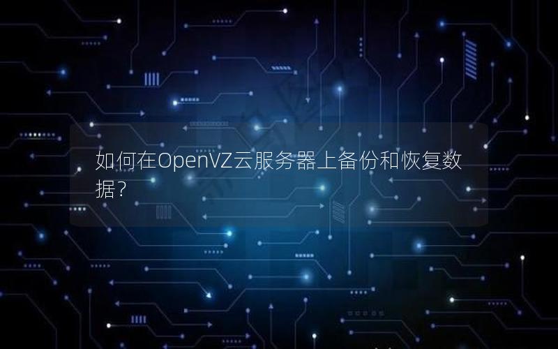 如何在OpenVZ云服务器上备份和恢复数据？