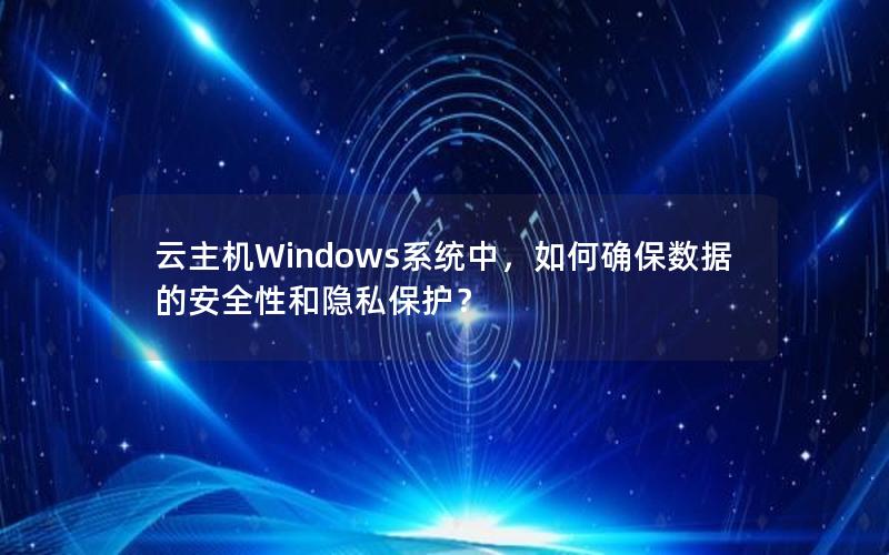 云主机Windows系统中，如何确保数据的安全性和隐私保护？