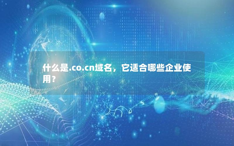 什么是.co.cn域名，它适合哪些企业使用？