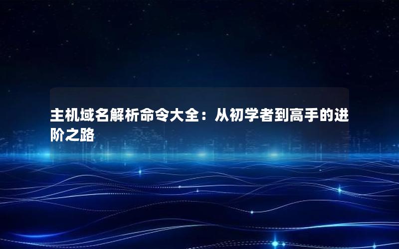 主机域名解析命令大全：从初学者到高手的进阶之路