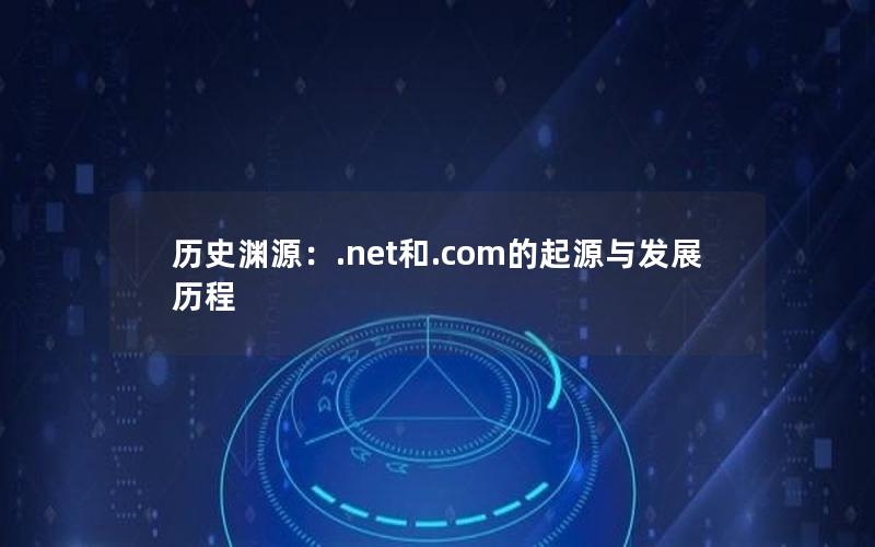 历史渊源：.net和.com的起源与发展历程