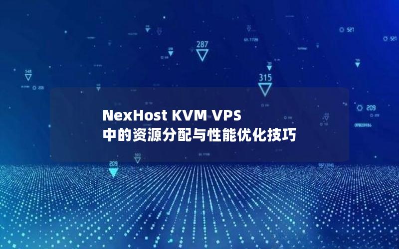 NexHost KVM VPS 中的资源分配与性能优化技巧