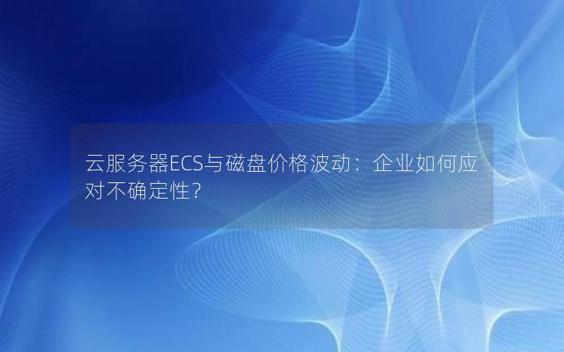 云服务器ECS与磁盘价格波动：企业如何应对不确定性？