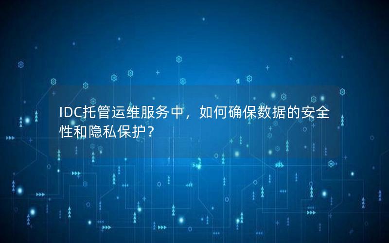 IDC托管运维服务中，如何确保数据的安全性和隐私保护？