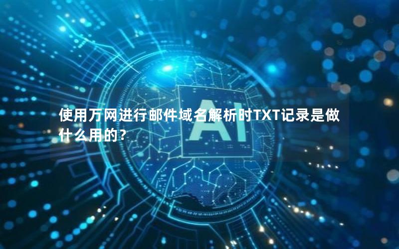 使用万网进行邮件域名解析时TXT记录是做什么用的？