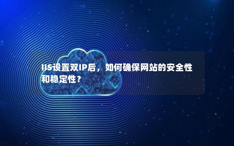 IIS设置双IP后，如何确保网站的安全性和稳定性？