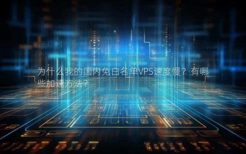 为什么我的国内免白名单VPS速度慢？有哪些加速方法？