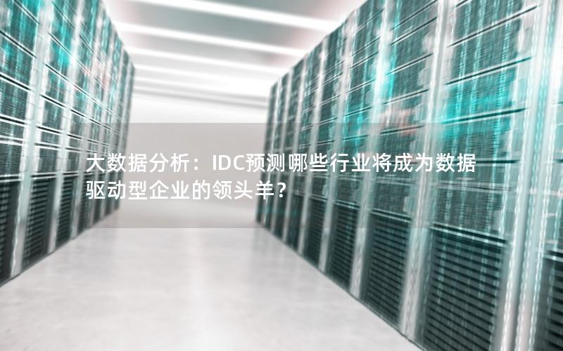 大数据分析：IDC预测哪些行业将成为数据驱动型企业的领头羊？