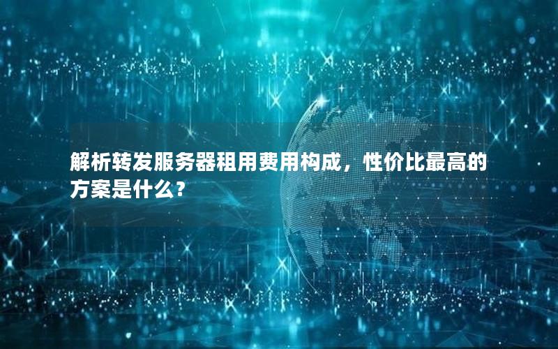 解析转发服务器租用费用构成，性价比最高的方案是什么？