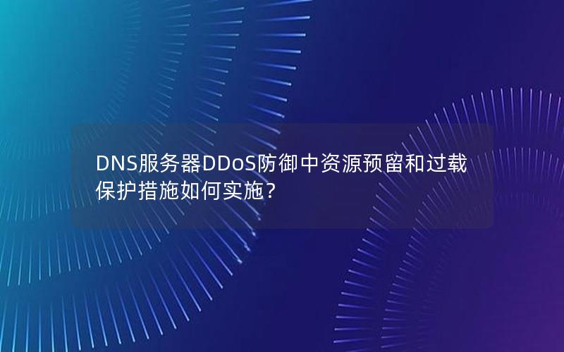 DNS服务器DDoS防御中资源预留和过载保护措施如何实施？