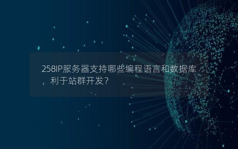 258IP服务器支持哪些编程语言和数据库，利于站群开发？