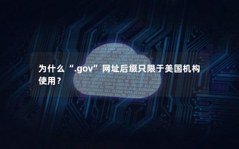 为什么“.gov”网址后缀只限于美国机构使用？