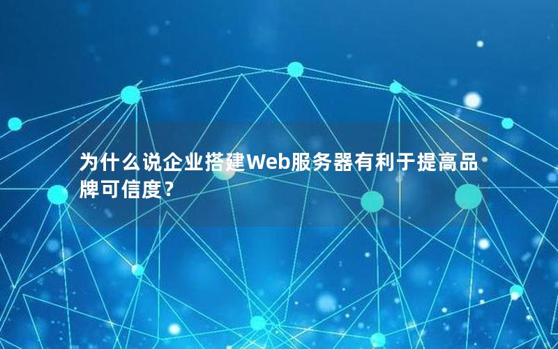 为什么说企业搭建Web服务器有利于提高品牌可信度？