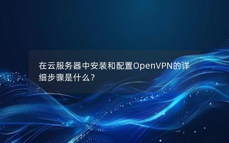 在云服务器中安装和配置OpenVPN的详细步骤是什么？