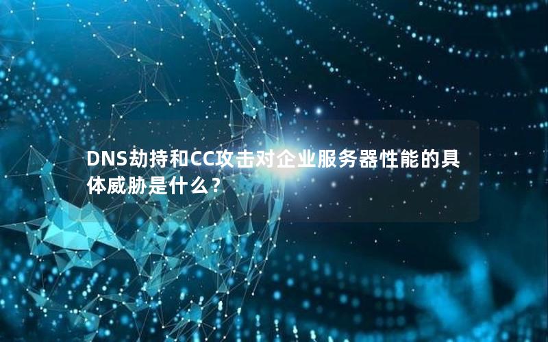 DNS劫持和CC攻击对企业服务器性能的具体威胁是什么？