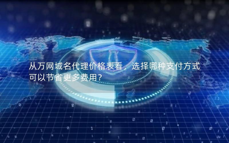 从万网域名代理价格表看，选择哪种支付方式可以节省更多费用？