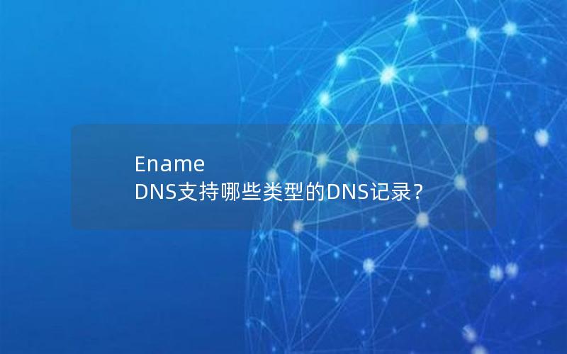 Ename DNS支持哪些类型的DNS记录？