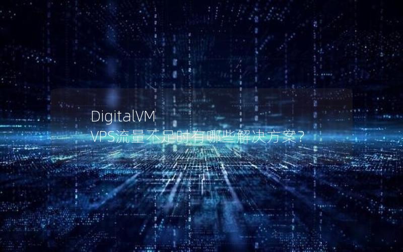 DigitalVM VPS流量不足时有哪些解决方案？