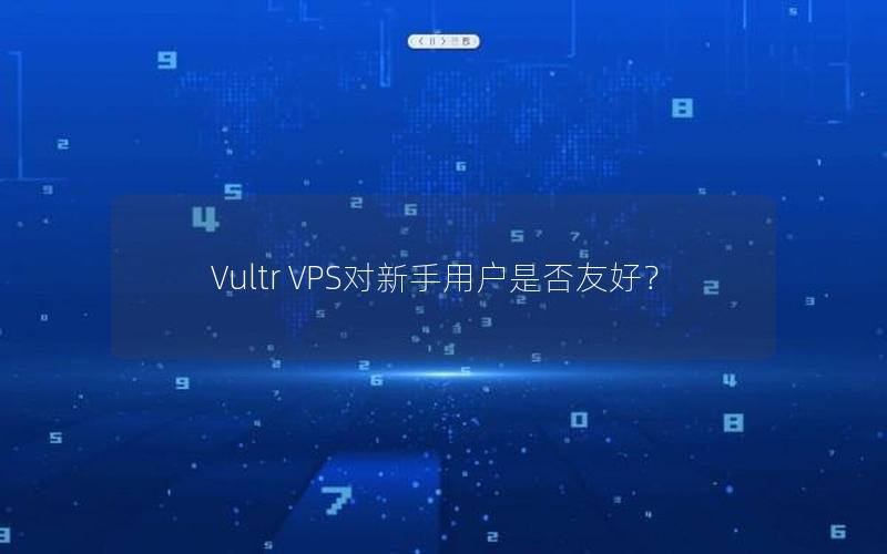 Vultr VPS对新手用户是否友好？