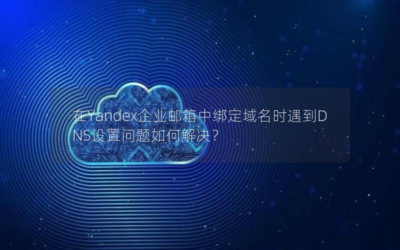 在Yandex企业邮箱中绑定域名时遇到DNS设置问题如何解决？