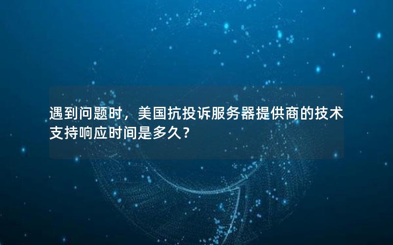 遇到问题时，美国抗投诉服务器提供商的技术支持响应时间是多久？