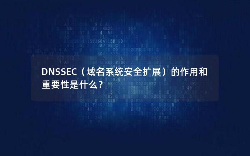 DNSSEC（域名系统安全扩展）的作用和重要性是什么？