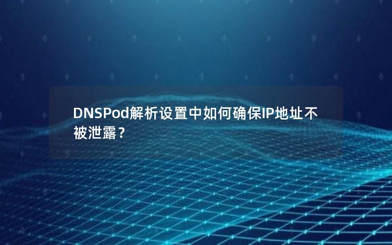 DNSPod解析设置中如何确保IP地址不被泄露？