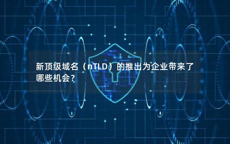 新顶级域名（nTLD）的推出为企业带来了哪些机会？