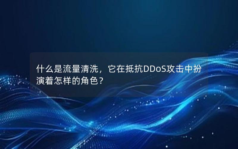 什么是流量清洗，它在抵抗DDoS攻击中扮演着怎样的角色？