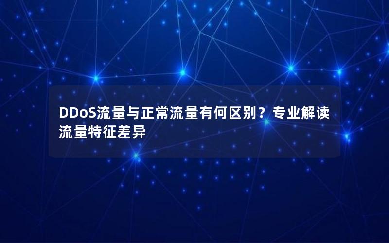 DDoS流量与正常流量有何区别？专业解读流量特征差异