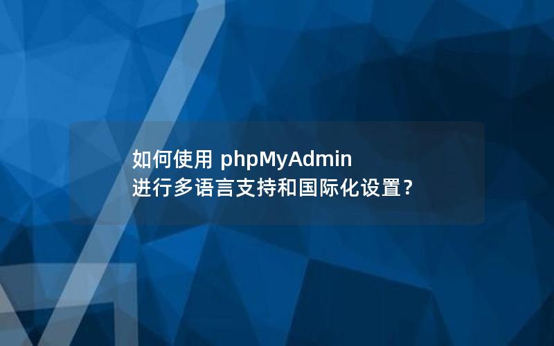 如何使用 phpMyAdmin 进行多语言支持和国际化设置？