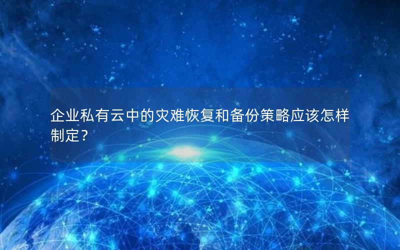 企业私有云中的灾难恢复和备份策略应该怎样制定？