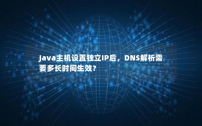 Java主机设置独立IP后，DNS解析需要多长时间生效？