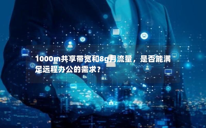 1000m共享带宽和8g月流量，是否能满足远程办公的需求？