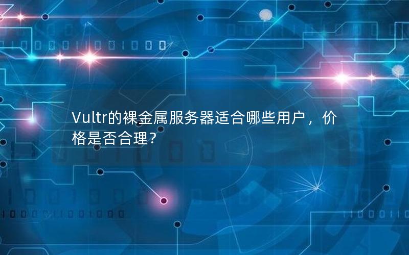 Vultr的裸金属服务器适合哪些用户，价格是否合理？