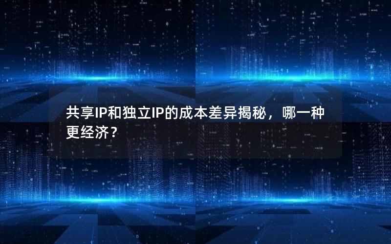 共享IP和独立IP的成本差异揭秘，哪一种更经济？