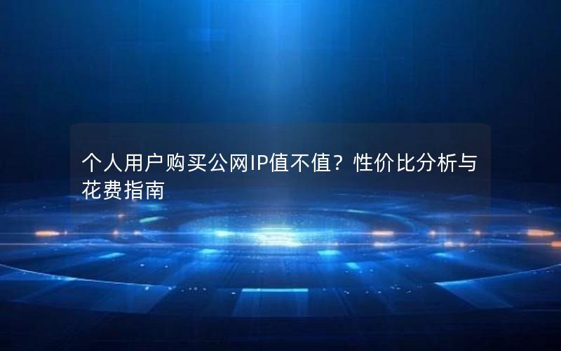 个人用户购买公网IP值不值？性价比分析与花费指南