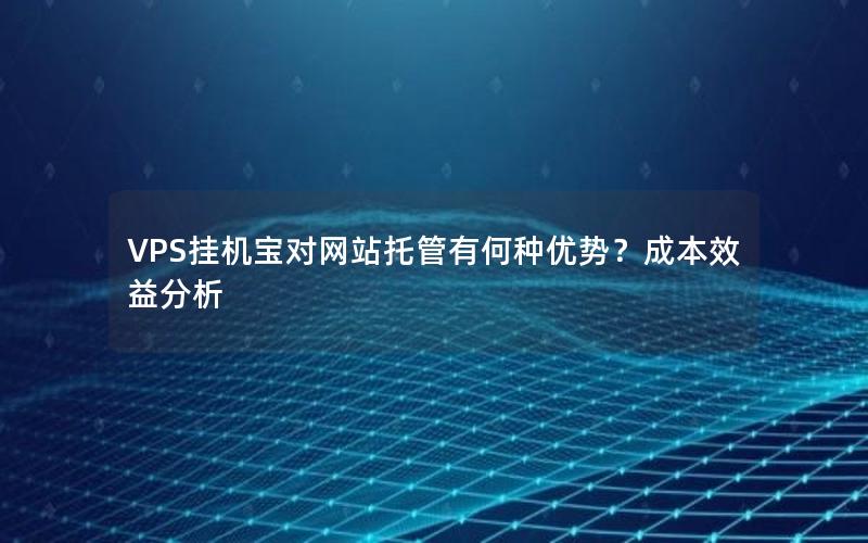 VPS挂机宝对网站托管有何种优势？成本效益分析