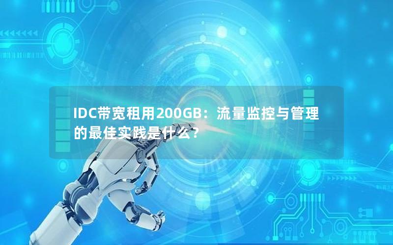 IDC带宽租用200GB：流量监控与管理的最佳实践是什么？