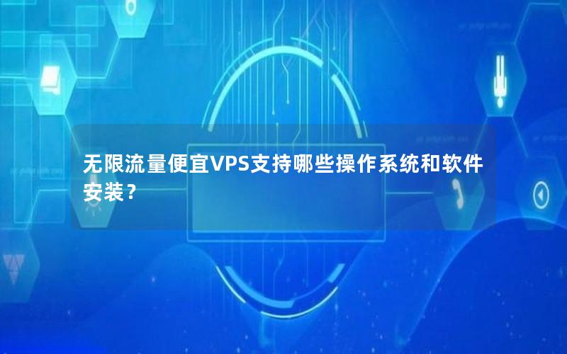 无限流量便宜VPS支持哪些操作系统和软件安装？