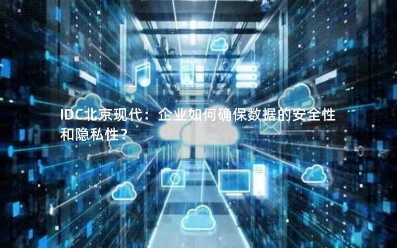 IDC北京现代：企业如何确保数据的安全性和隐私性？