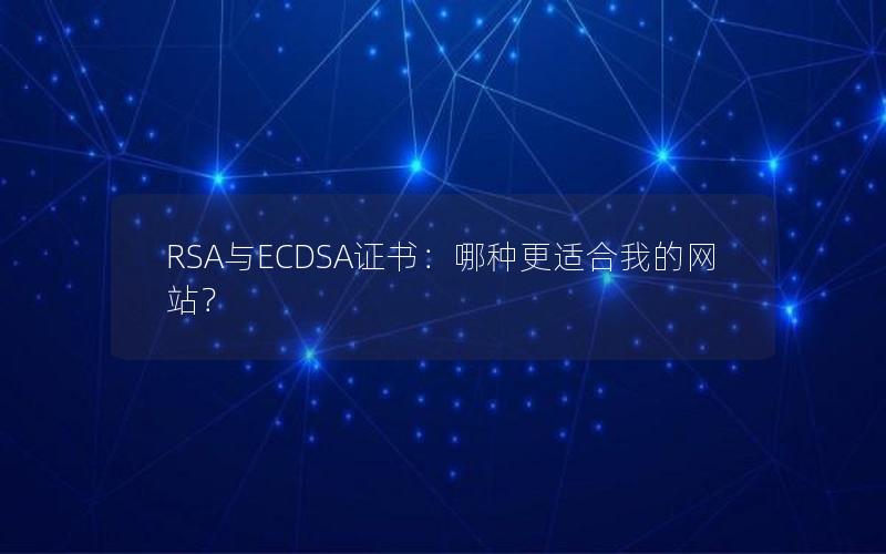 RSA与ECDSA证书：哪种更适合我的网站？