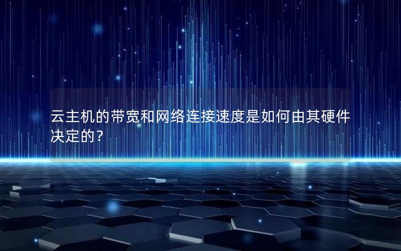 云主机的带宽和网络连接速度是如何由其硬件决定的？