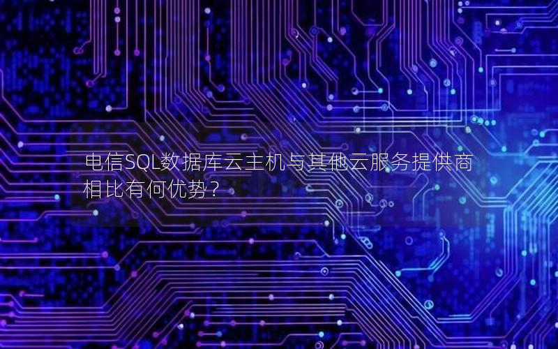 电信SQL数据库云主机与其他云服务提供商相比有何优势？