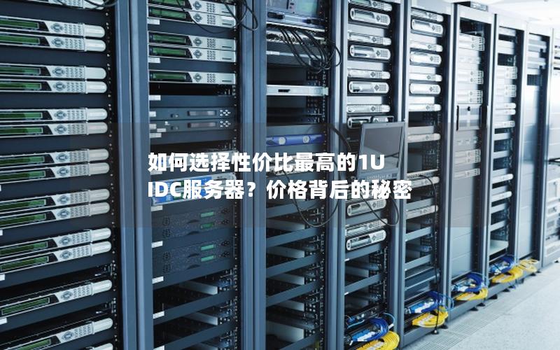 如何选择性价比最高的1U IDC服务器？价格背后的秘密